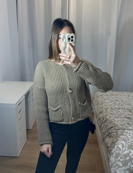 Gilet bouton doré
