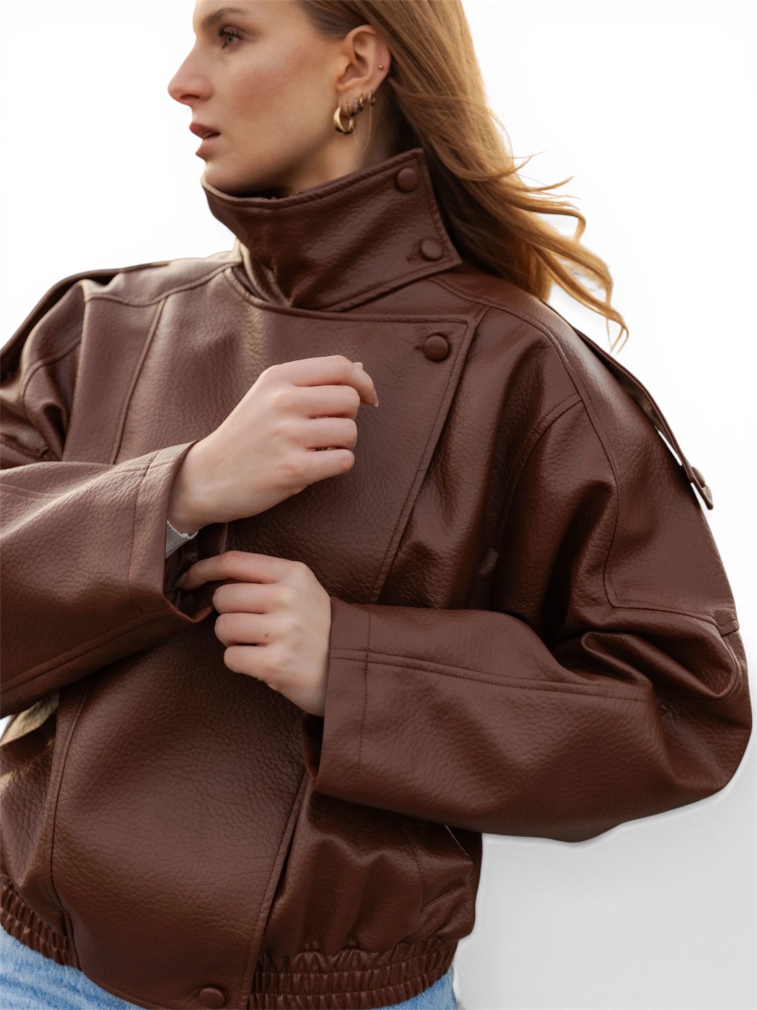 Blouson motard en simili cuir